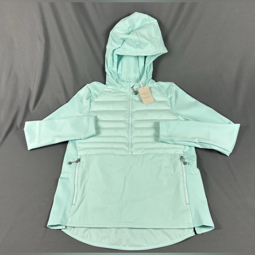 Peter Millar Womens Golf Jacket Hoodie Merge Small Blue Clst Polyester